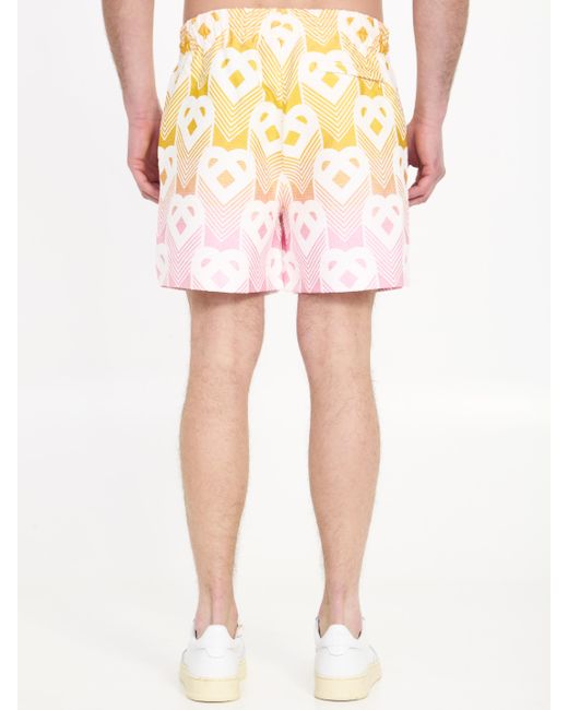 Casablancabrand Pink Gradient Heart Shorts for men