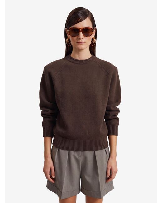 Frankie Shop Brown Lina Padded Sweater