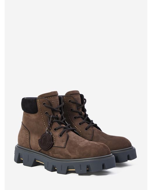 Moncler Brown Peak City Ankle Boots for men