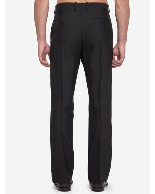 Loewe Blue Tailored Wool And Silk Trousers for men