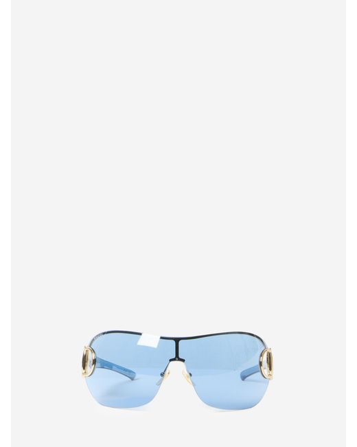 Gucci Blue Frameless Maskstyle Sunglasses