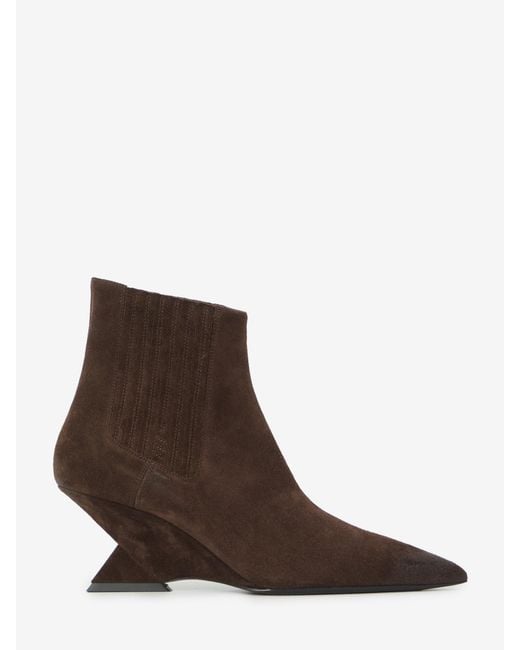 The Attico Brown Cheope Dark Ankle Boots