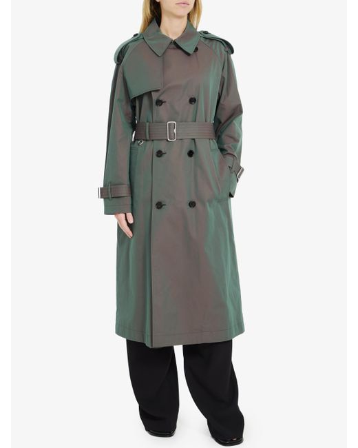 Trench Lungo di Burberry in Green