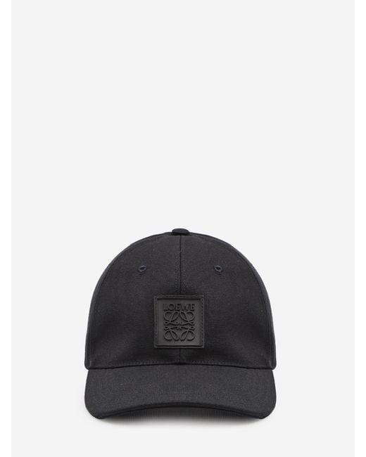 Loewe Black Cotton Canvas Baseball Cap for men