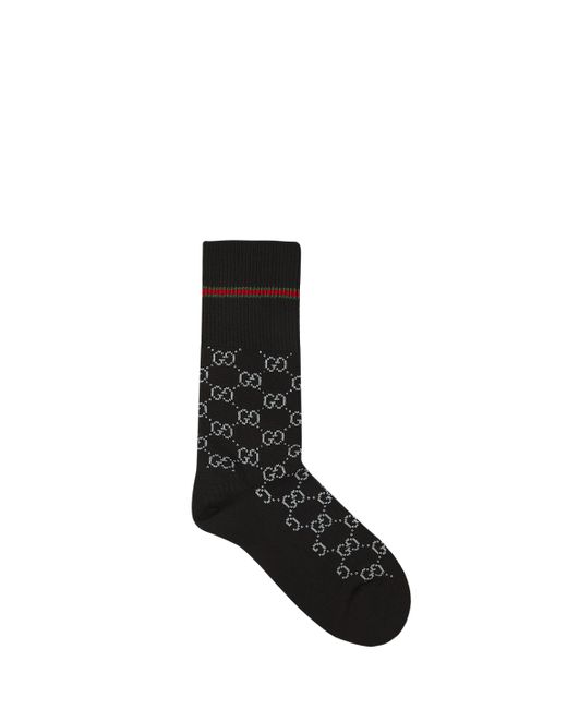 Gucci Black gg Socks With Web for men