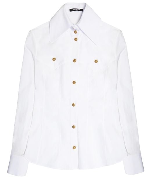 Balmain White Western Shirt