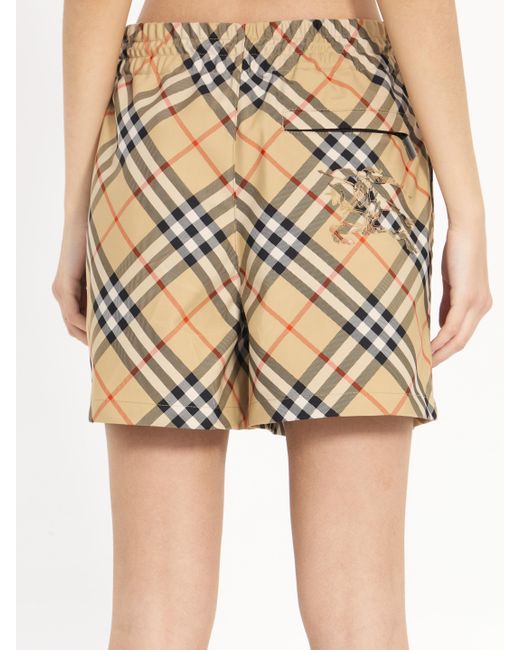 Shorts Check di Burberry in Natural