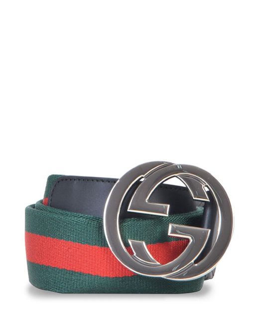 Gucci Green Web Belt With G Buckle for men