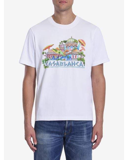 トップス CASABLANCA The Road to Knowledge Casablanca The Road to Knowledge Printed T-shirt - White