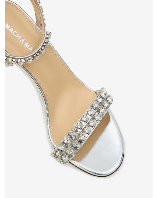 Mach & Mach White Audrey Crystal Sandals