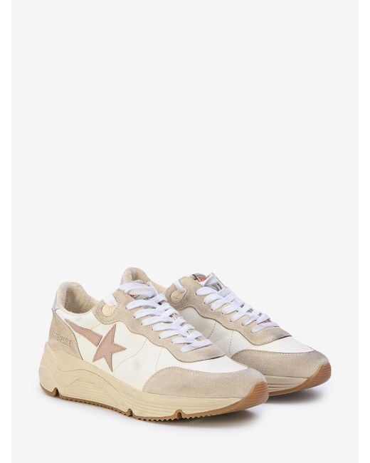 Golden Goose Running Sole Sneakers in Natural | Lyst