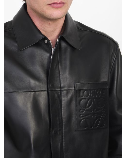 Loewe Black Leather Overshirt for men