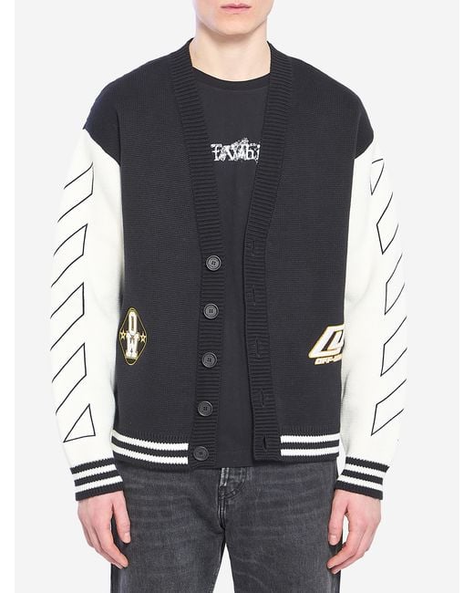 Off-White c/o Virgil Abloh Black Varsity Cardigan for men