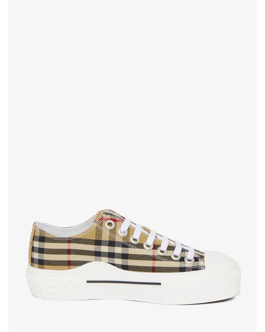 Burberry Low Top Check Sneakers in White | Lyst