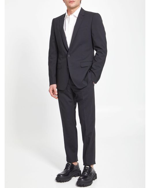 Dolce & Gabbana Blue Wool Twopiece Suit for men