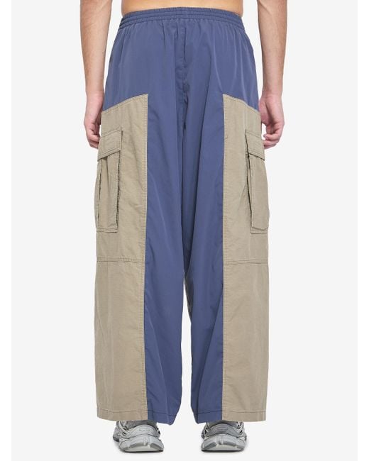 Balenciaga Blue Cargo Track Pants for men