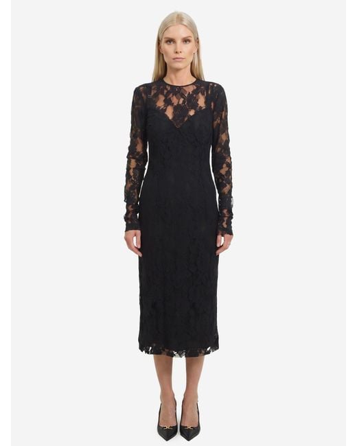 Dolce & Gabbana Black Midi Lace Dress