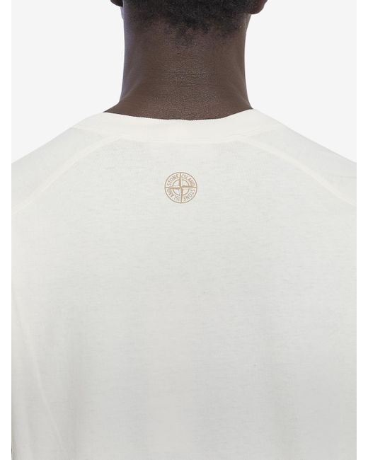 Tshirt Institutional Two di Stone Island in White da Uomo