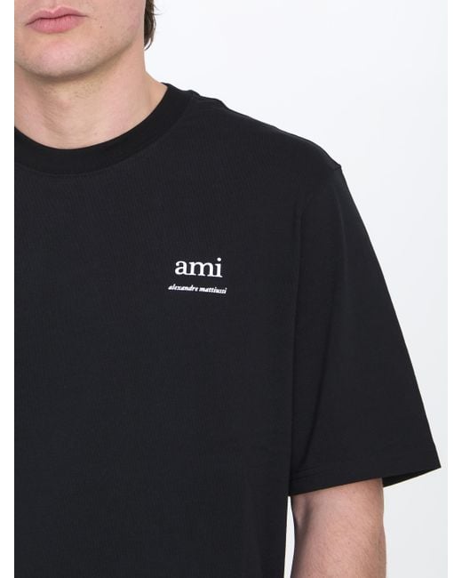 AMI Black Ami Alexandre Mattiussi Tshirt for men