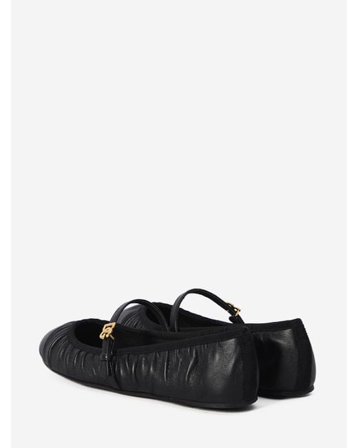 Dolce & Gabbana Black Satin Ballet Flats