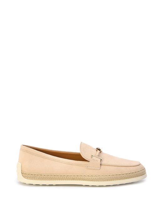 Tod's Natural Suede Loafers