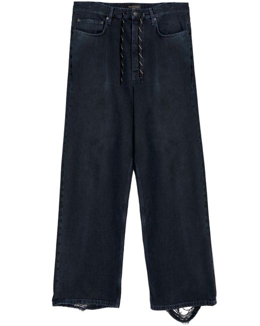 Jeans Baggy Con Coulisse di Balenciaga in Blue