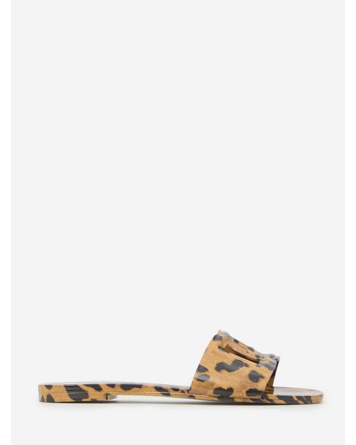 Dolce & Gabbana Natural Leo Beachwear Slides