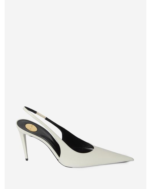 Saint Laurent White Guermantes Pumps