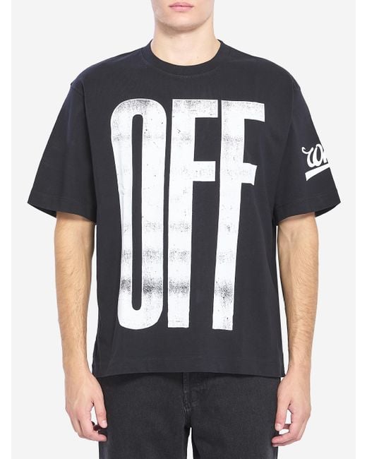 Tshirt Big Off di Off-White c/o Virgil Abloh in Black da Uomo