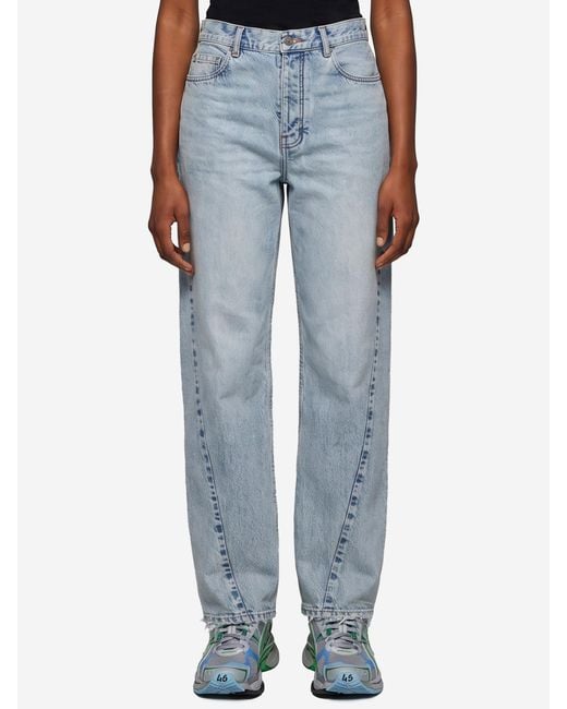 Balenciaga Blue Light Faded Jeans With Twisted Seams