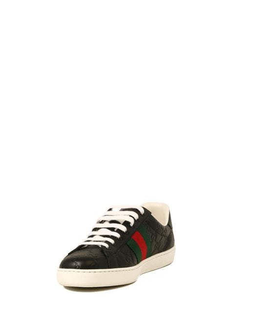 gucci navy trainers