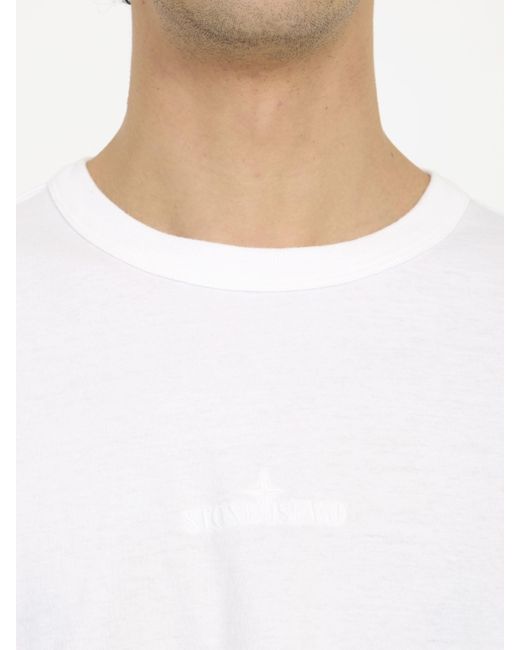 Tshirt Con Logo di Stone Island in White da Uomo