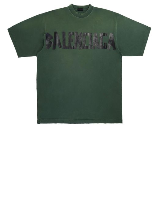 Balenciaga Green Tape Type Tshirt for men