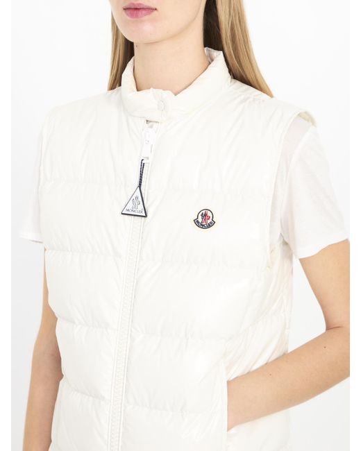 Moncler White Alcibia Short Down Vest