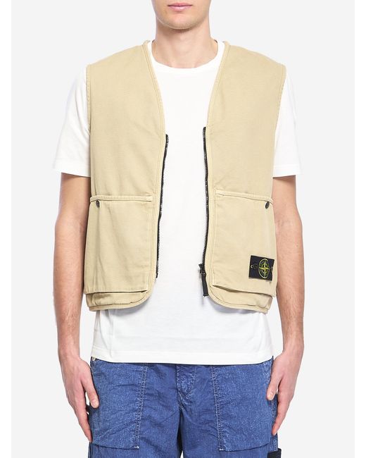 Stone Island Natural Oversized Cotton Vest for men