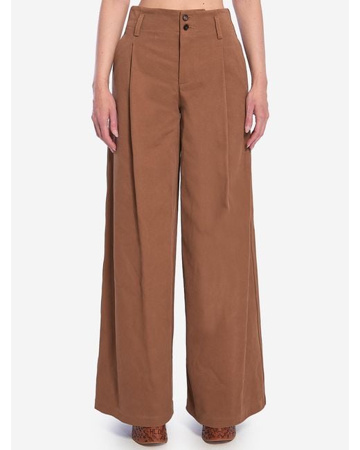 Chloé Brown Wideleg Trousers