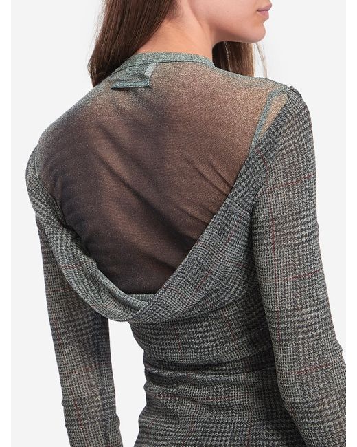 Jean Paul Gaultier Gray Body Shadow And Prince Of Wales Top