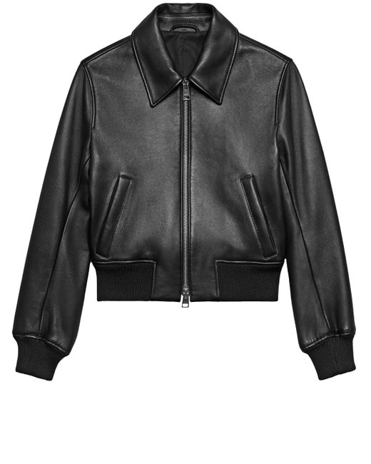 AMI Black Leather Jacket for men