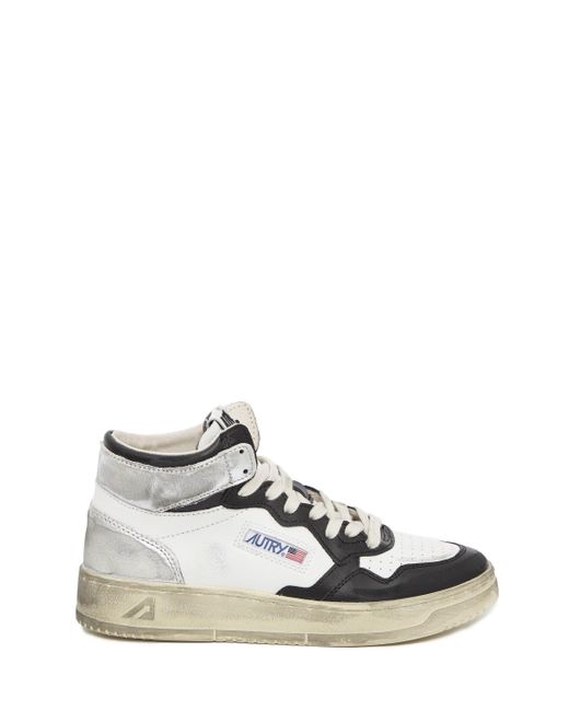Autry Medalist Mid Super Vintage Sneakers in White | Lyst