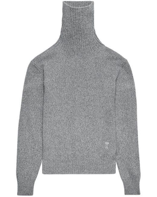 AMI Gray Crew Neck Sweater for men