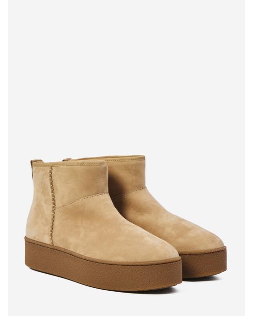 Hogan Brown Shearling Ankle Boots