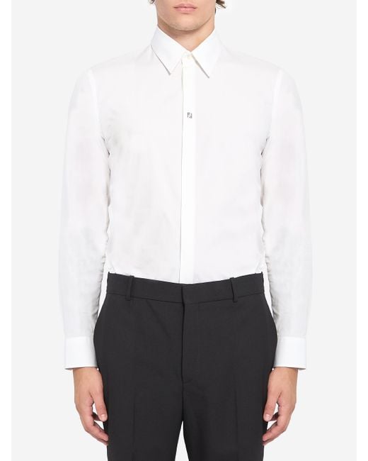 Fendi White Cotton Shirt for men