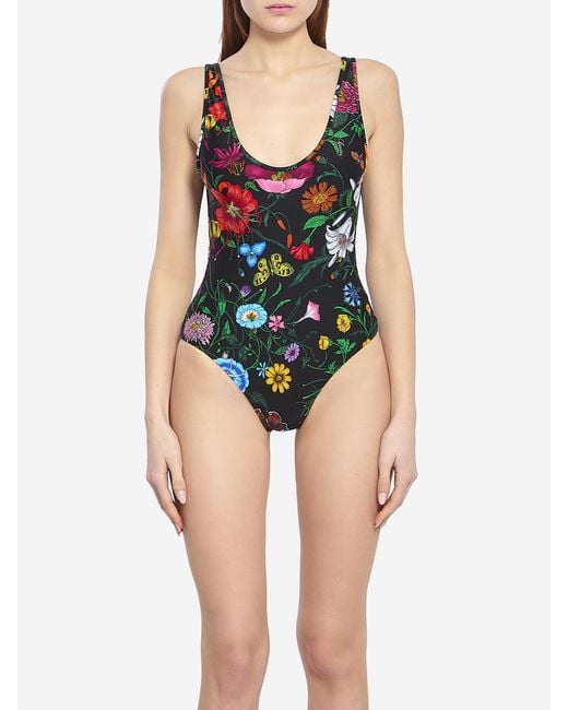 Gucci Black Printed Jersey Swimsuit