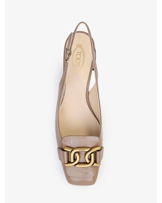 Décolleté slingback kate di Tod's in Natural