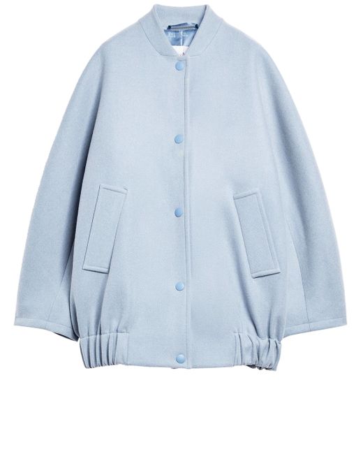 Max Mara Blue Wool And Cashmere Bomber Jacket