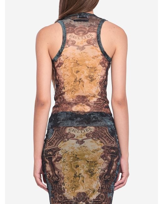 Mdaillon Tank Top di Jean Paul Gaultier in Black