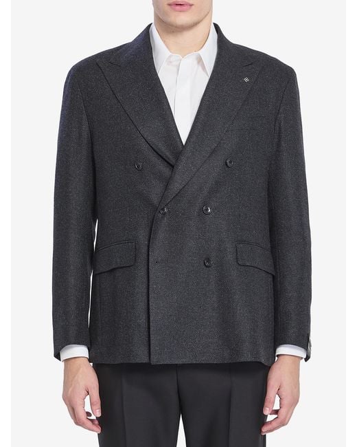 Tagliatore Gray Doublebreasted Jacket for men