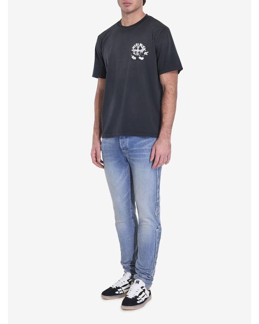Amiri Blue 3D Bones Jeans for men