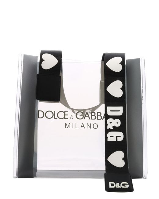 Dolce & Gabbana Black Logo-print Pvc Tote Bag