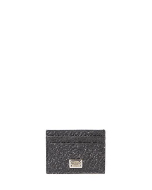 Dolce & Gabbana Gray Calfskin Cardholder for men